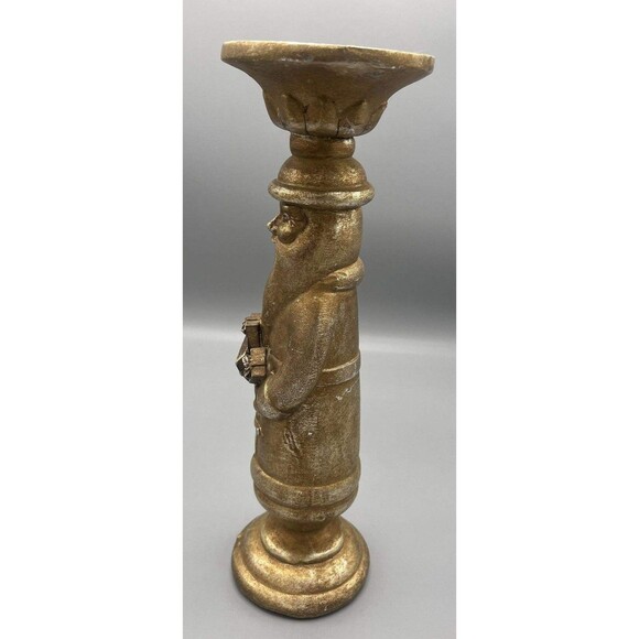 Victorian 3 Set Gold Antiqued Gilded Candleholders Christmas Angel Santa Snowman - Picture 6 of 16